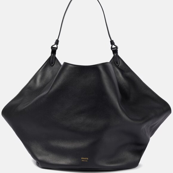 ** KHAITE ** Lotus Medium Soft Leather Tote Bag in Black - Picture 1 of 5